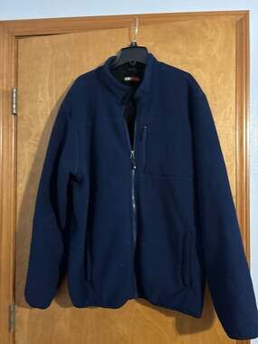 32 Degrees Heat Men's Sherpa Lined Full-Zip Fleece Jacket Navy Blue